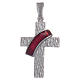 Croix diaconale argent 925 émail rouge s1