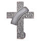 Brosche Diakon Kreuz mit weissen Emaillack Silber 925 s1