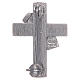 Broche cruz diaconal prata 925 esmalte branco s2