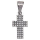 Silver cross pendant encrusted with zircons s1
