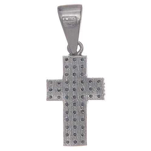 Croix argent 925 argenté avec zircons 2