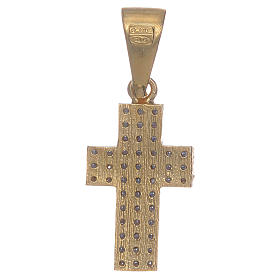 Pingentes, Cruzes, Broches, Correntes: Cruz prata 925 dourada com zircões