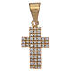 Cross pendant with zircons in gold plated silver s1