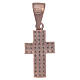 Cross pendant with zircons in pink silver s2