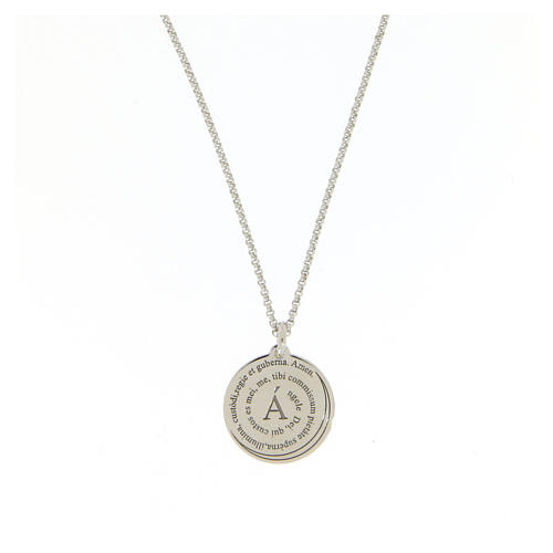 Collana Amen Argento 925 Angelo di Dio latino uomo 1