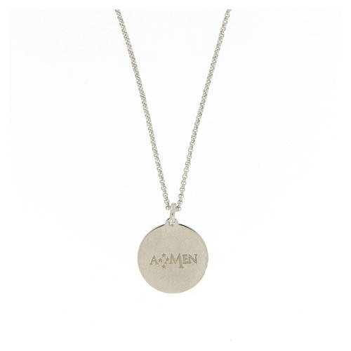 Collana Amen Argento 925 Angelo di Dio latino uomo 2