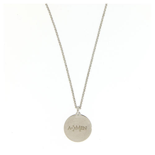 Collier Amen tour de cou homme Ave Maria latin argent 925 2