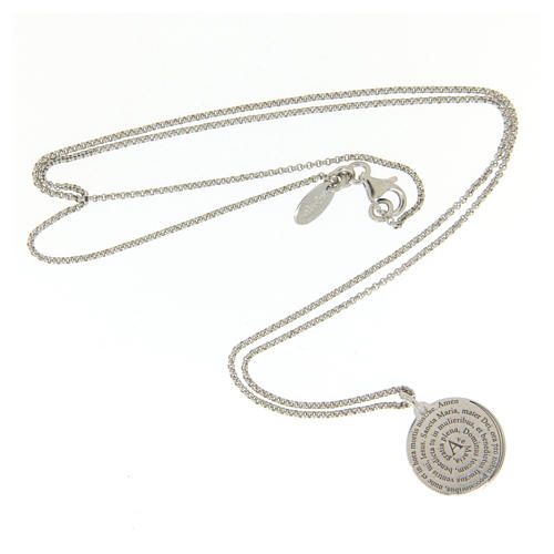Collana Amen girocollo uomo Ave Maria latino arg. 925 3