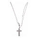 Amen necklace with silver cross finished in rhodium and white zircons s3