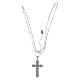 Amen necklace with silver cross finished in rhodium and green zircons s3