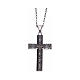 Collier Amen croix argent noir zircons blancs s2