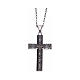 Amen necklace with silver cross coloured in black with white zircons s2