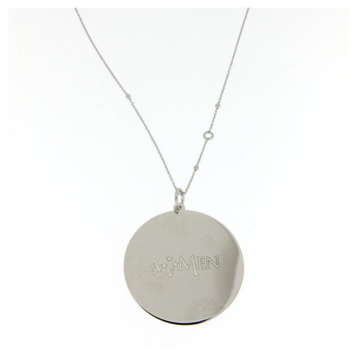Amen necklace in 925 sterling silver with Hail Mary prayer 2