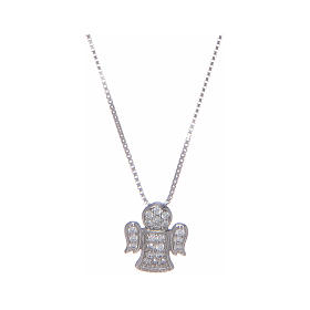 Amen necklace angel in 925 sterling silver and zircons
