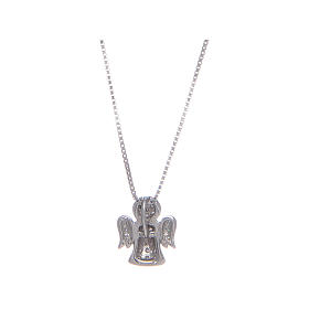 Amen necklace angel in 925 sterling silver and zircons