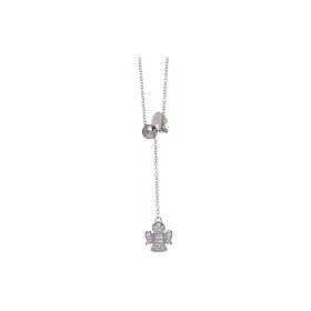 Amen necklace with latch in 925 sterling silver and zircons