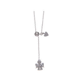 Amen necklace with latch in 925 sterling silver and zircons