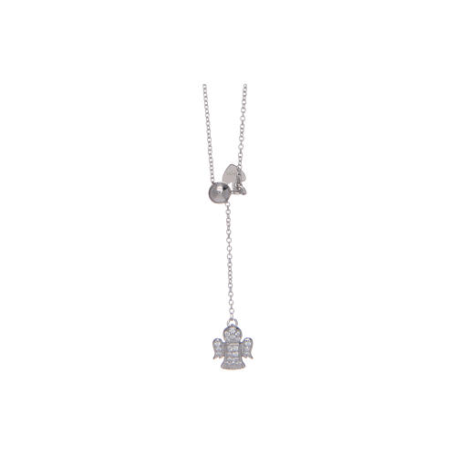 Amen necklace with latch in 925 sterling silver and zircons 1