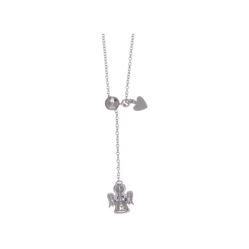 Amen necklace with latch in 925 sterling silver and zircons 2