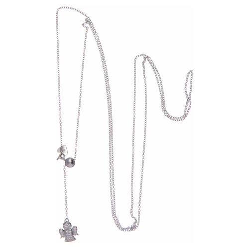 Amen necklace with latch in 925 sterling silver and zircons 3