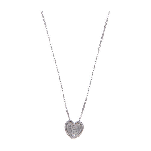 Amen necklace in 925 sterling silver with heart and zircons 2