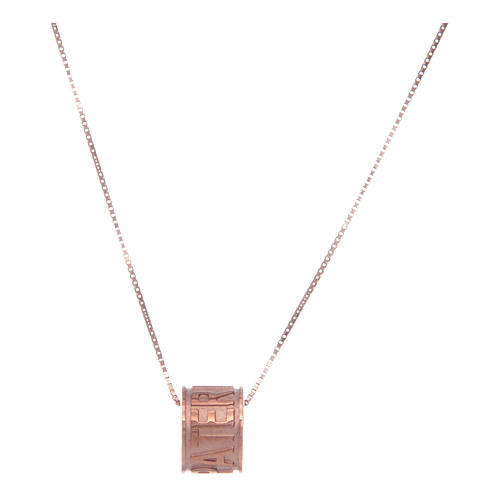 Amen necklace in silver and rosè Pater Noster 1