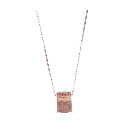 Amen necklace in silver and rosè Pater Noster 2