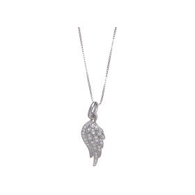 Amen necklace with wing in 925 sterling silver and zircons
