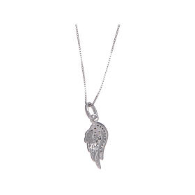 Amen necklace with wing in 925 sterling silver and zircons