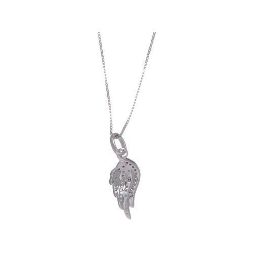 Amen necklace with wing in 925 sterling silver and zircons 2