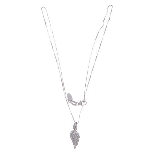 Amen necklace with wing in 925 sterling silver and zircons 3