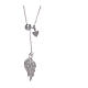 Amen necklace with wing and latch in silver and zircons s1