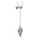 Amen necklace with wing and latch in silver and zircons s2