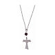 Collier Amen Tau argent et bois s1