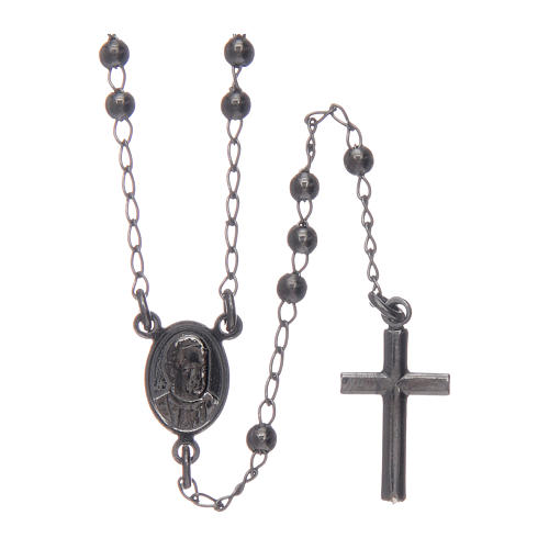 Amen rosary necklace in 925 sterling silver finished in burnish 1