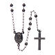 Amen rosary necklace in 925 sterling silver finished in burnish s1