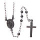 Amen rosary necklace in 925 sterling silver finished in burnish s2