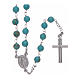 Amen rosary necklace in 925 sterling silver and turquoise s1