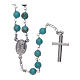 Amen rosary necklace in 925 sterling silver and turquoise s2