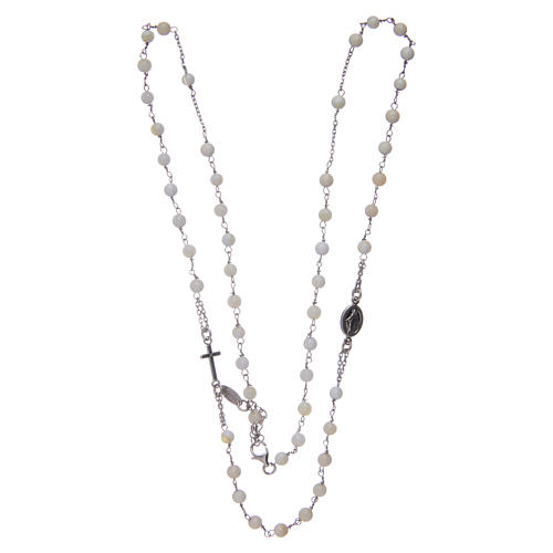 Amen rosary choker in 925 sterling silver and mother of pearl 3