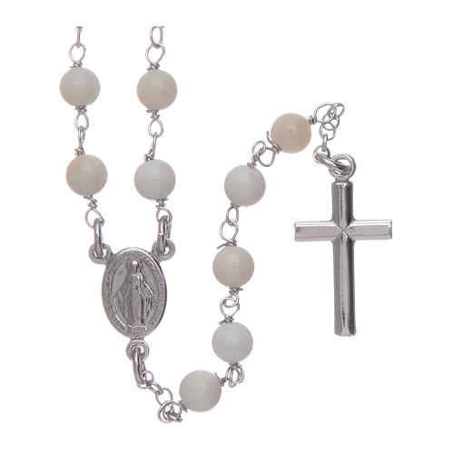 Amen rosary necklace in mother of pearl Pope Francis 1