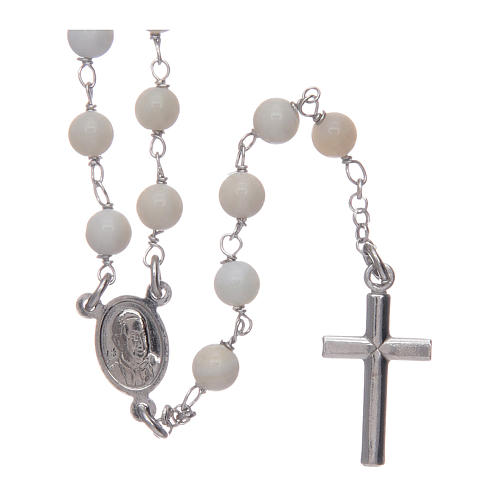 Amen rosary necklace in mother of pearl Pope Francis 2
