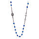 Rosenkranz choker Halskette AMEN aus blauer Jade und Silber 925 s1