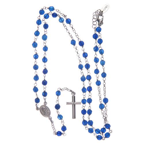 Amen rosary necklace in blue jade and silver 4