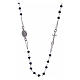 Amen rosary choker in 925 sterling silver and grey crystals s1