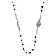 Amen rosary choker in 925 sterling silver and grey crystals s2