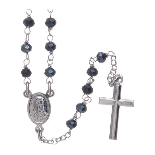 Amen rosary in 925 sterling silver and grey crystals Pope Francis 2