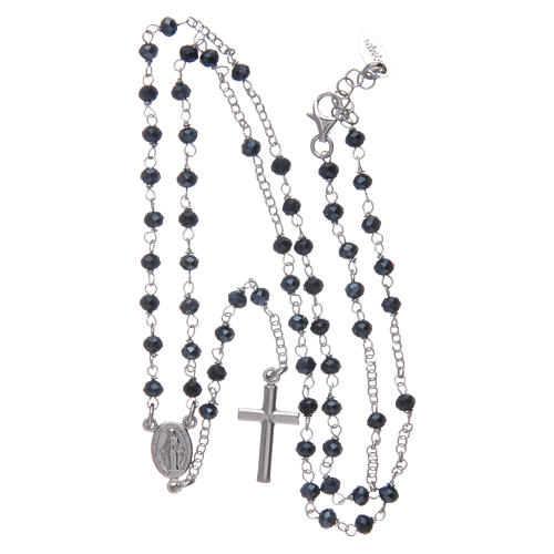 Amen rosary in 925 sterling silver and grey crystals Pope Francis 4