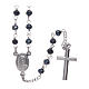 Amen rosary in 925 sterling silver and grey crystals Pope Francis s2