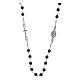 Amen rosary in silver and black agate s2
